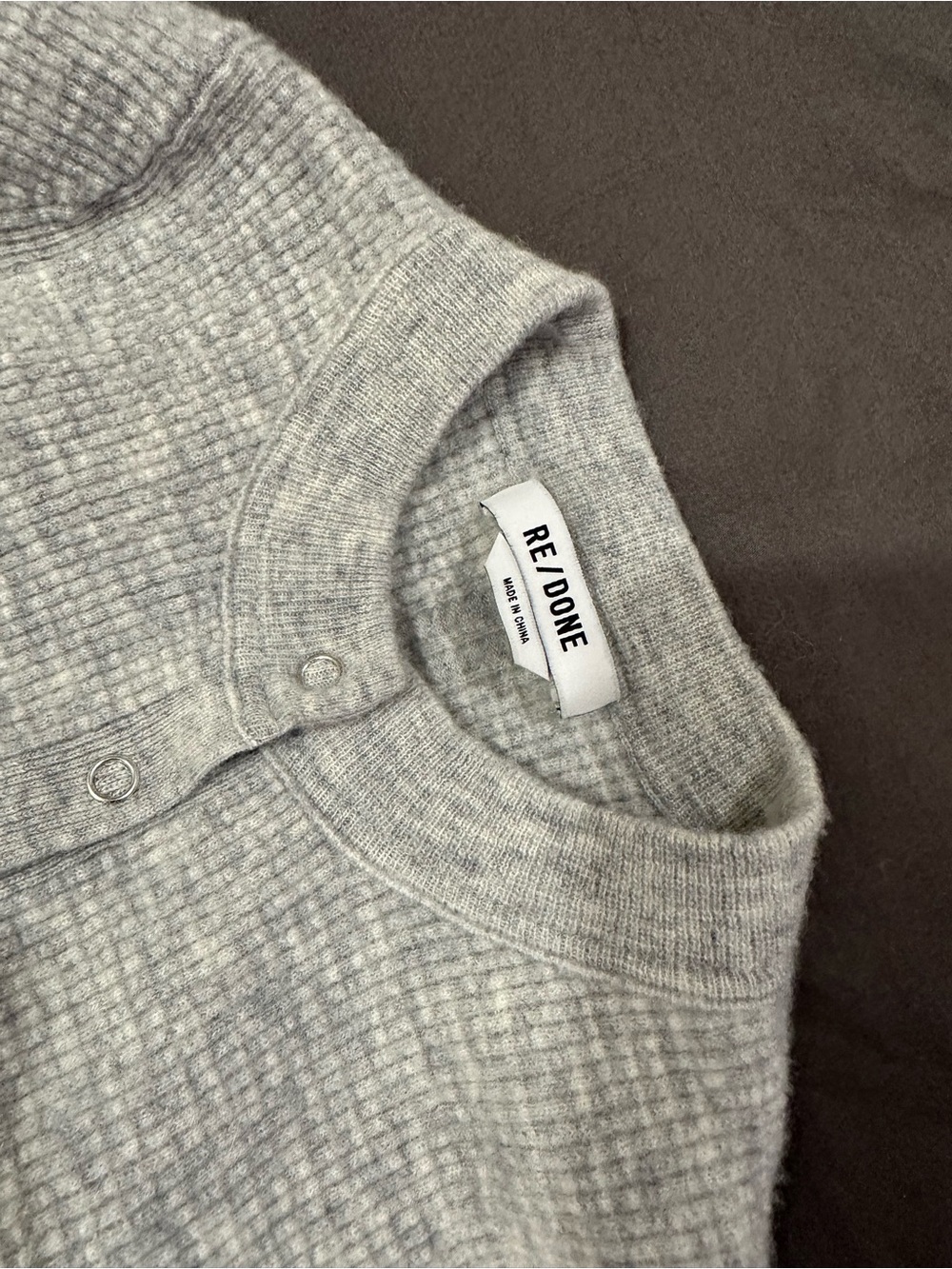Re/Done Waffle Slim Cardigan